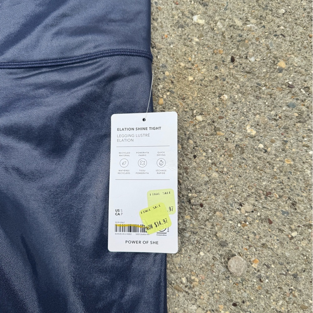 Athleta elevation shine Navy Leggings small - Picture 3 of 3